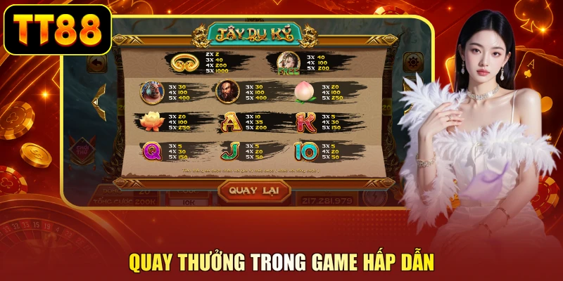 Quay thưởng trong game hấp dẫn