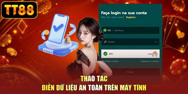Thao tác điền dữ liệu an toàn trên máy tính